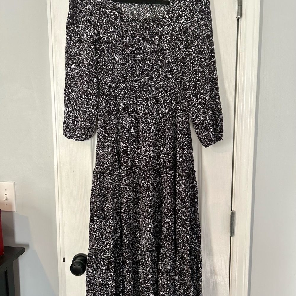 Flowy, Feminine, Black and White Dress